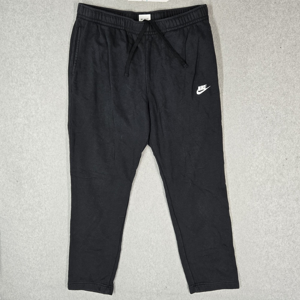 Nike‎ Men Activewear Pants XL Black Sportswear Club Fleece Swoosh 27" Inseam